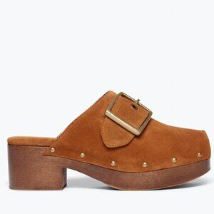 Freda Salvador Jazz Buckle Clog Shoes, Size 7.5